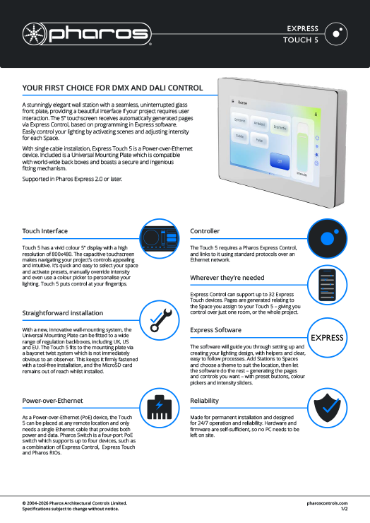 Express Touch 5 Datasheet
